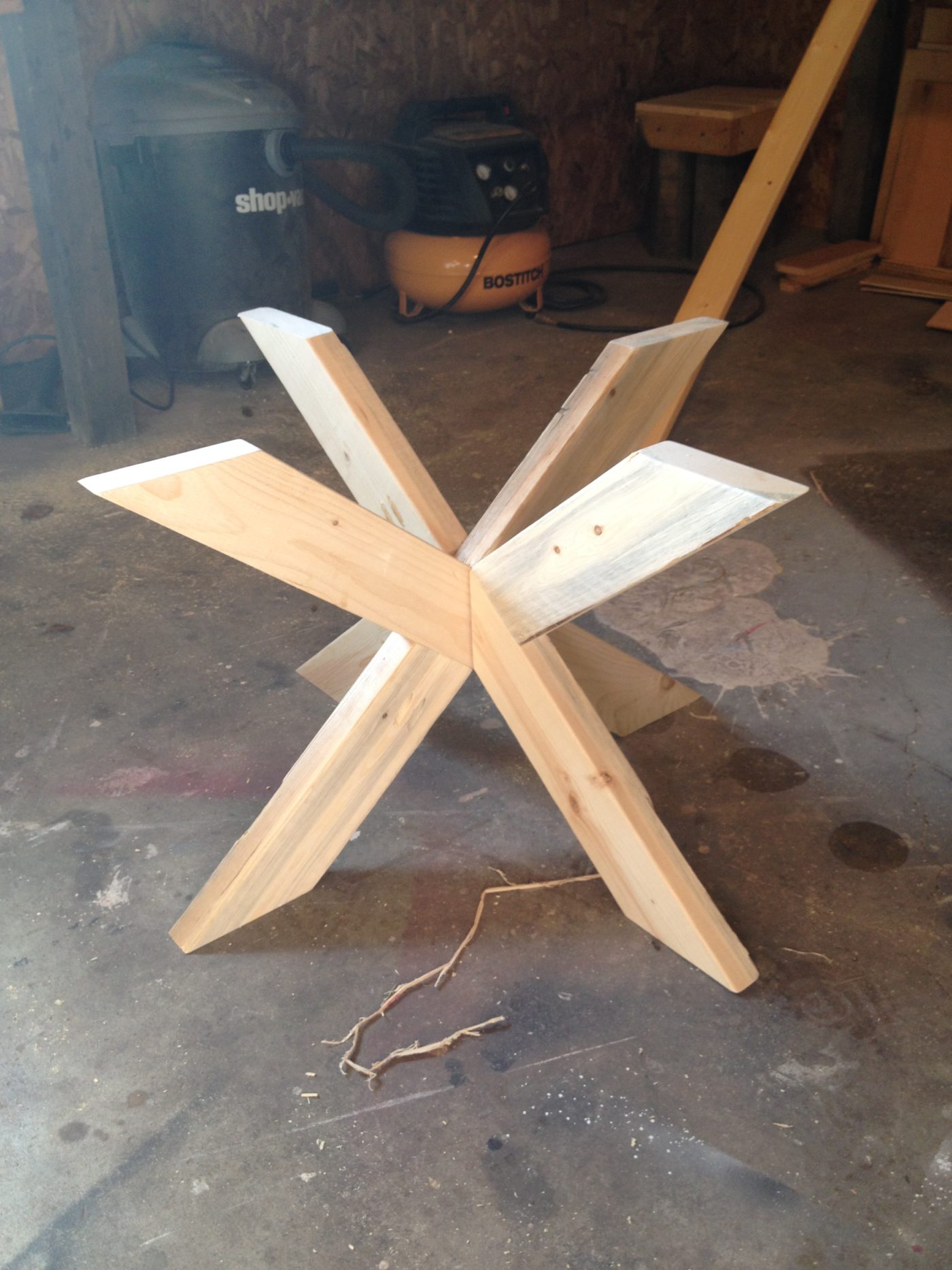 DIY Coffee Table--Easy X Base Table with Round Top!!