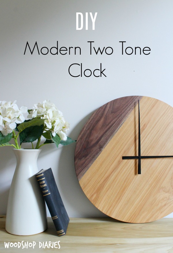 Fjord Uitdrukking binair DIY Wood Clock--{A Modern Two Tone Large Wall Clock}