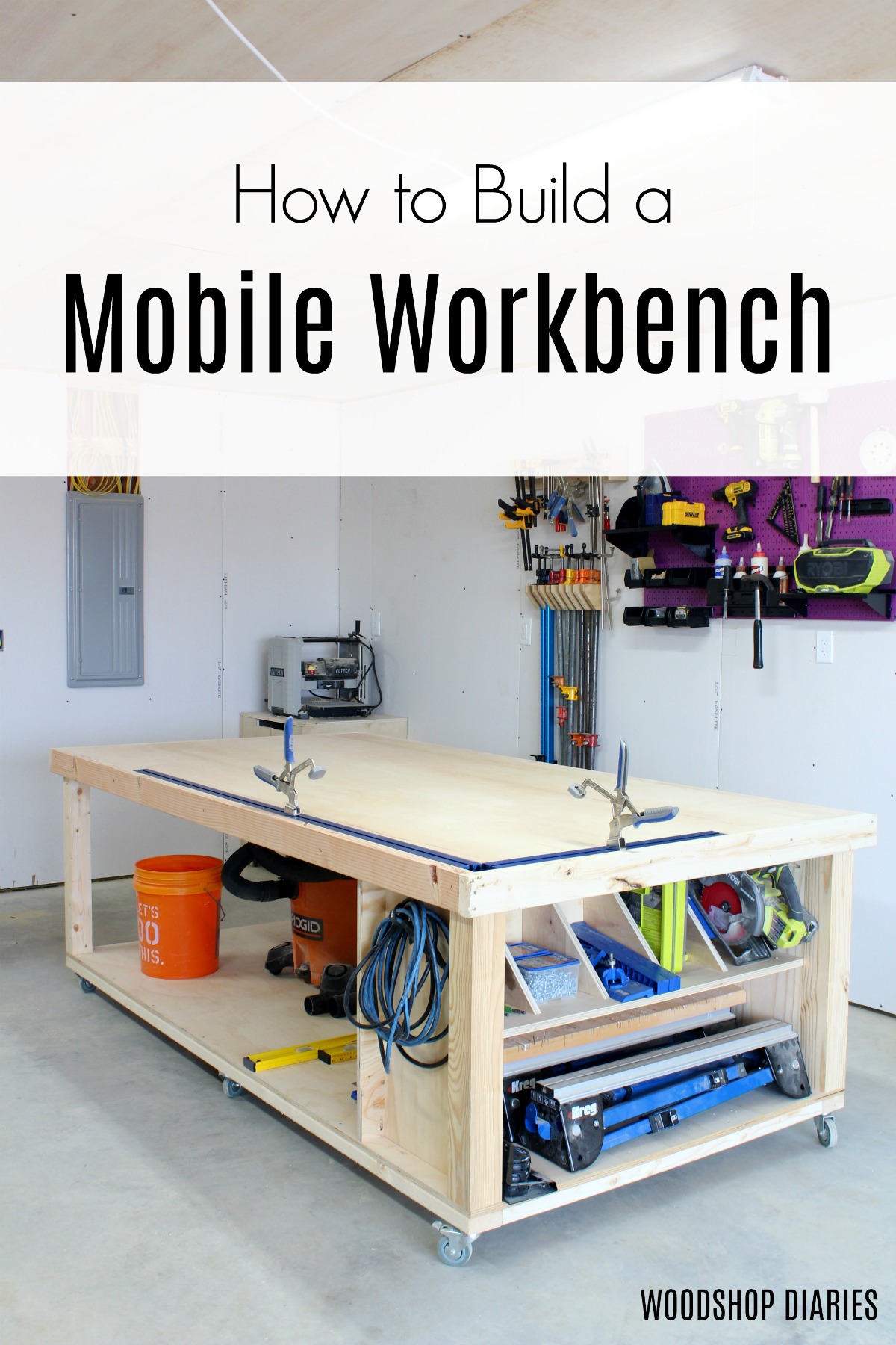 Folding Workbench Storage Organizer Garage Work Shop Table DIY
