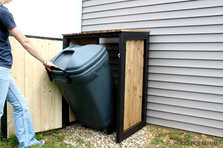 Garage storage, garbage can bin with storage cabinet and coat rack