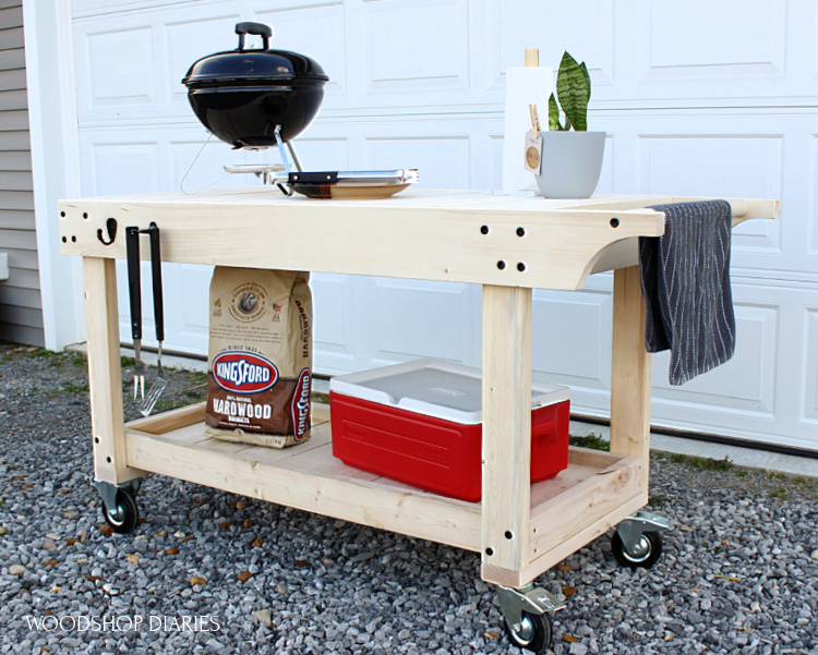 DIY Grill Cart & BBQ Prep Table --FREE BUILD PLANS!