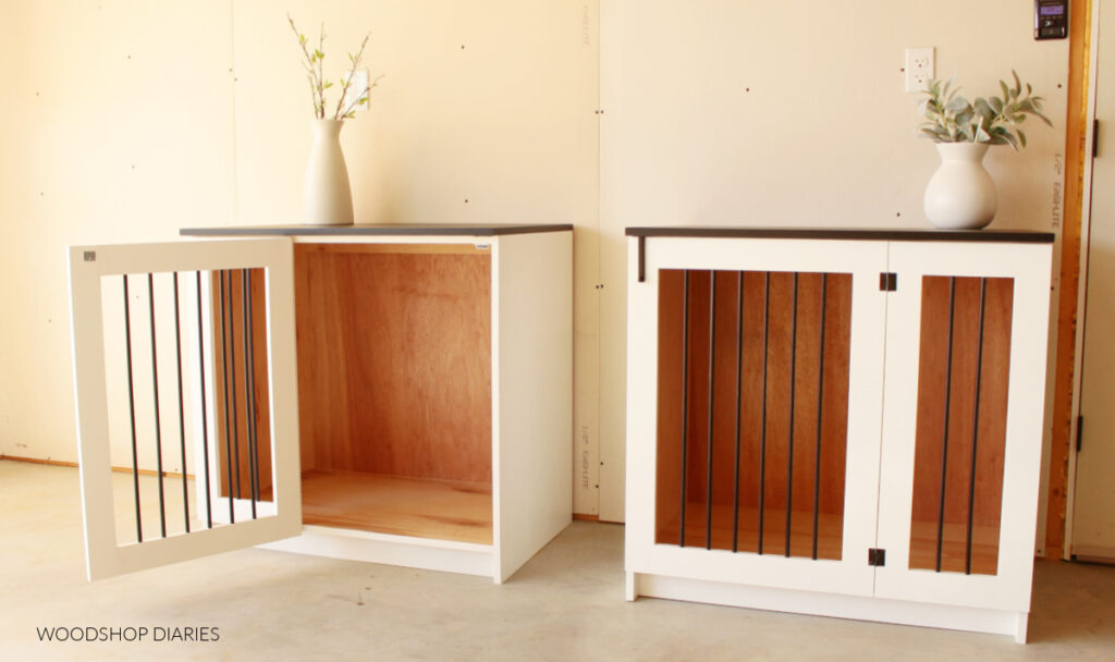 DIY Wooden Dog Crate Cabinet -- A Built in Dog Crate Project!