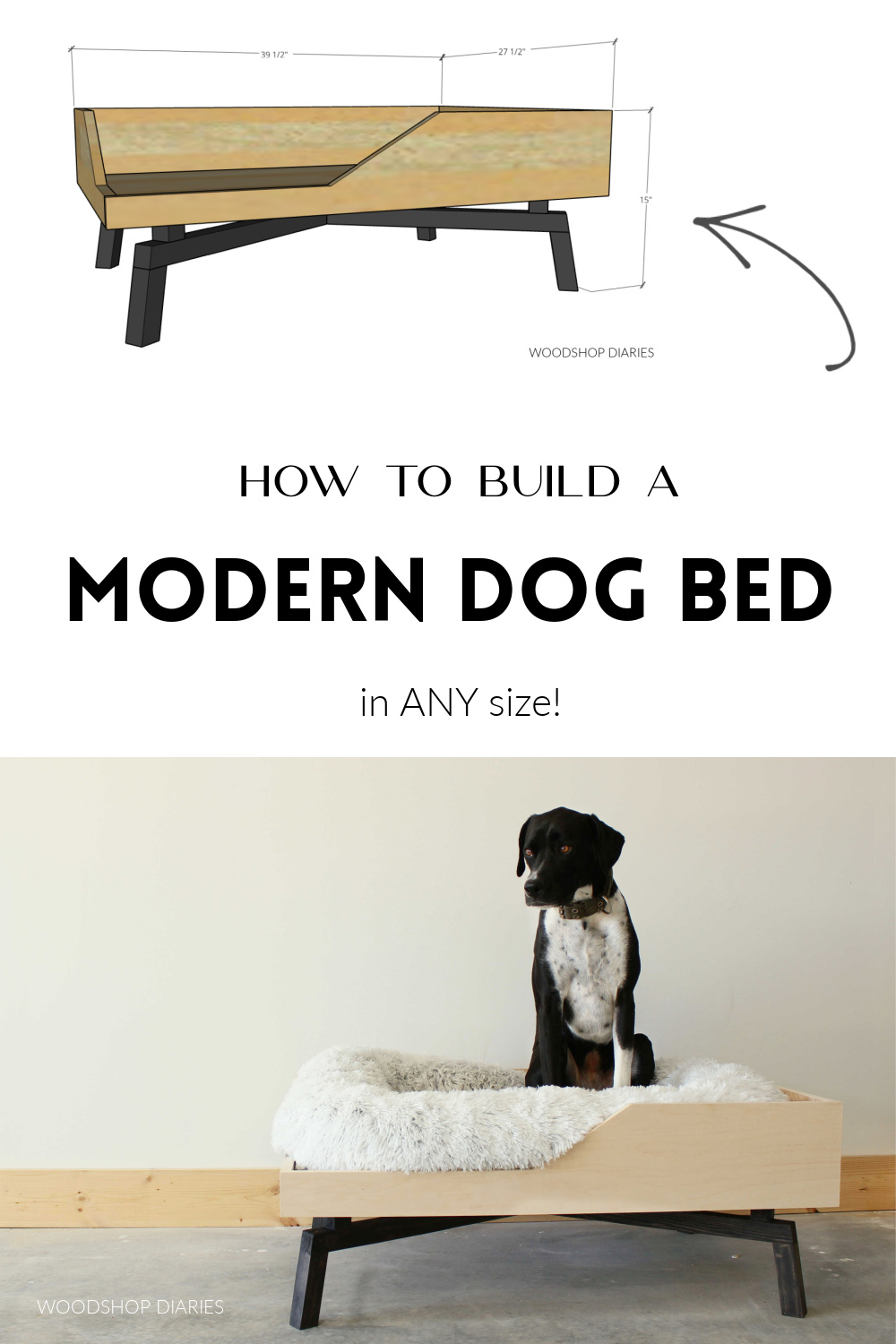 DIY Elevated Dog Bed -- From Plywood + 2x2s!