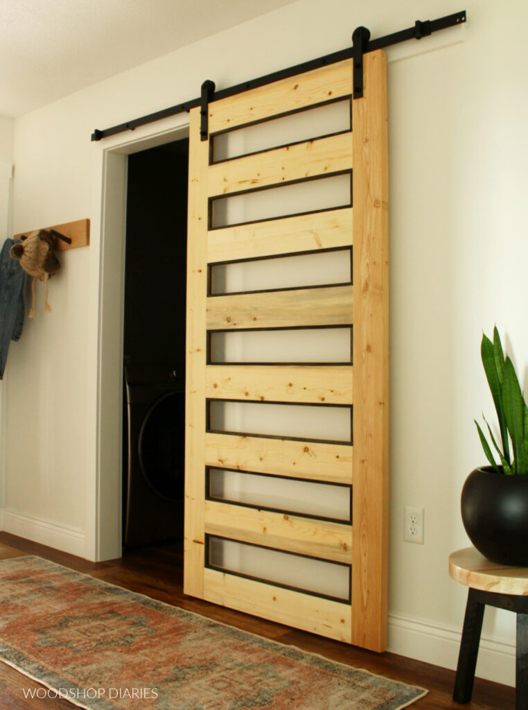 MODERN DIY Sliding Door with Frosted Glass Panels