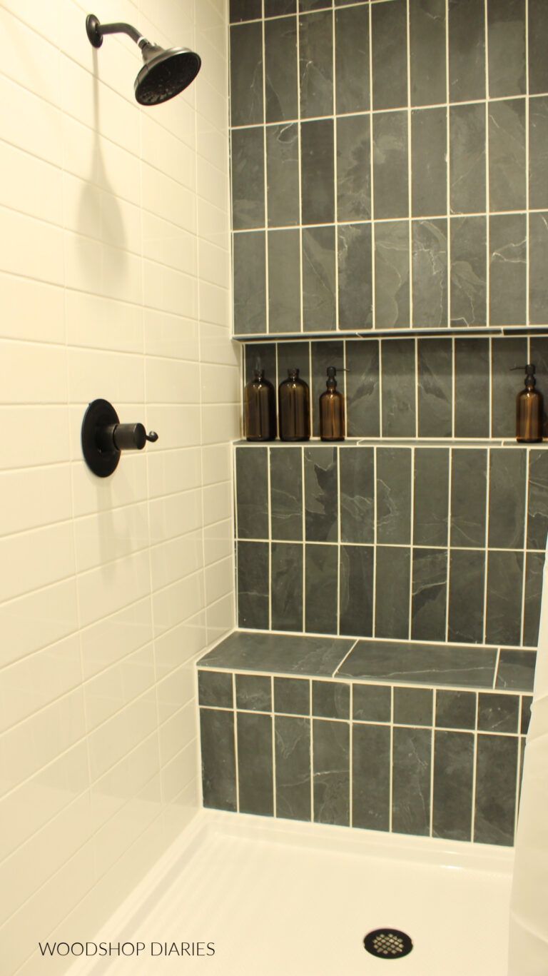 DIY Shower Remodel--Modern Walk-In Tile Shower