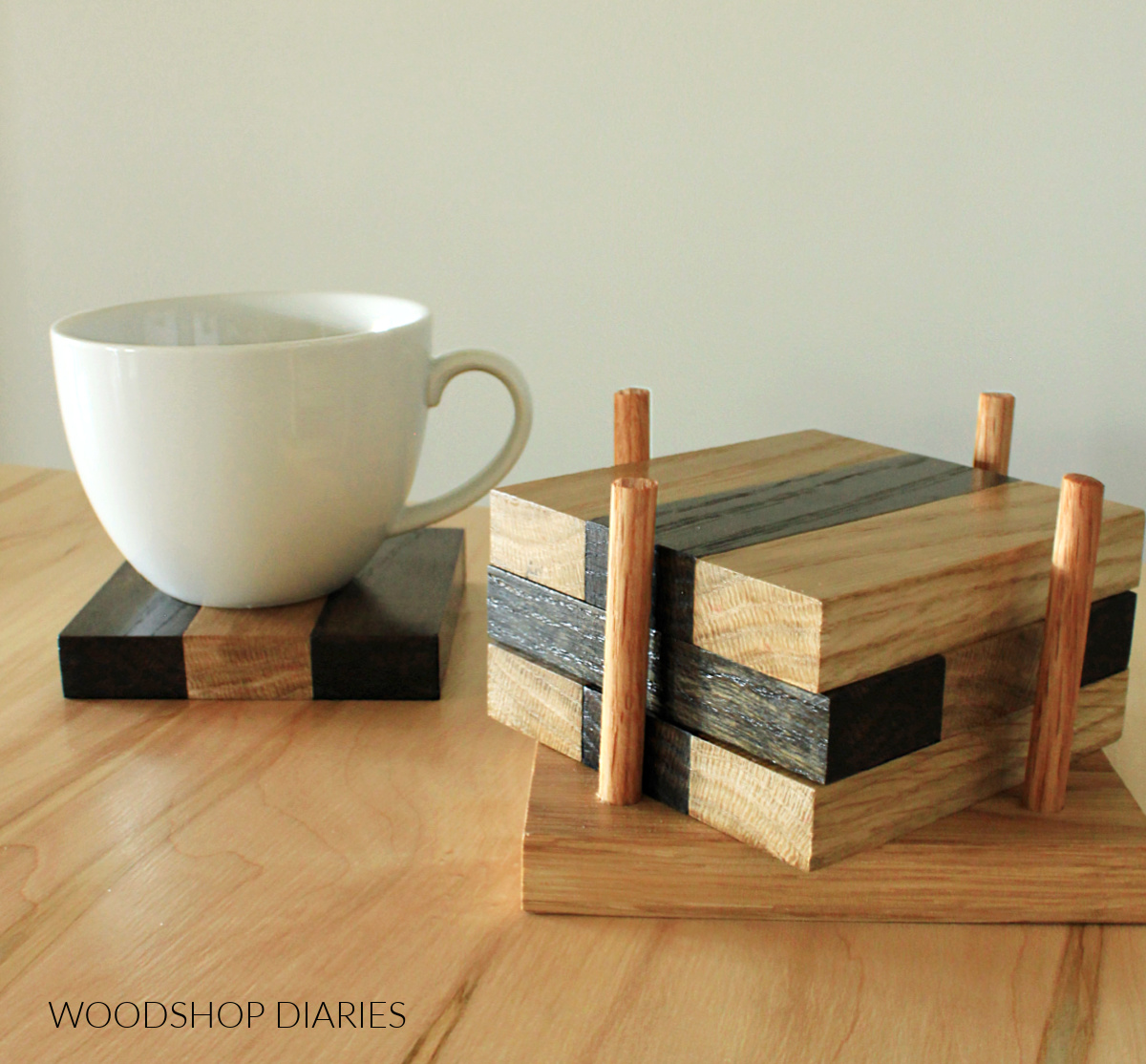 Premium Wooden Coaster Set of 4 For Dining Table With Stand - Incredible  Gifts