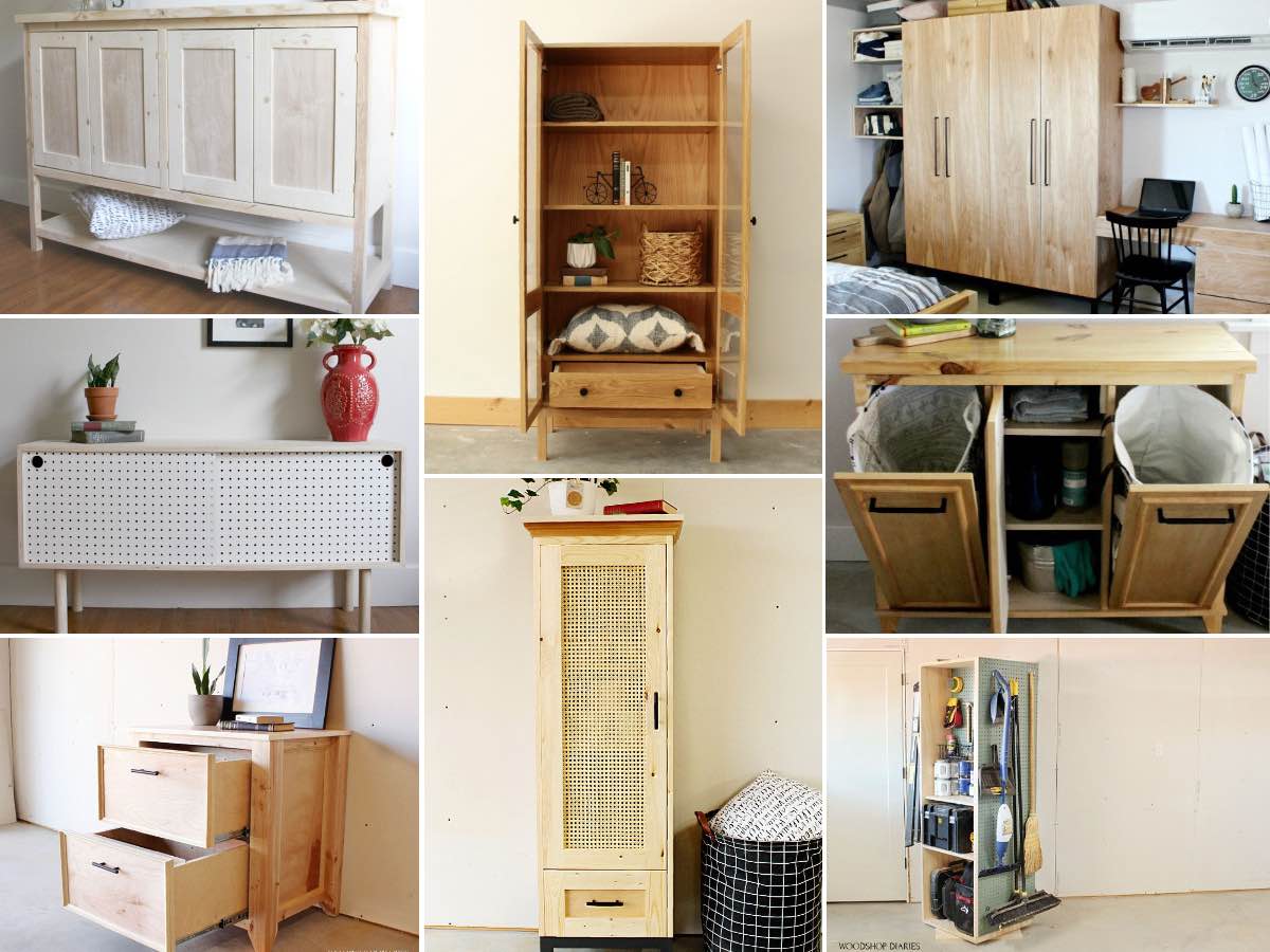 Dorm refrigerator and microwave storage cabinet made from 2x4's