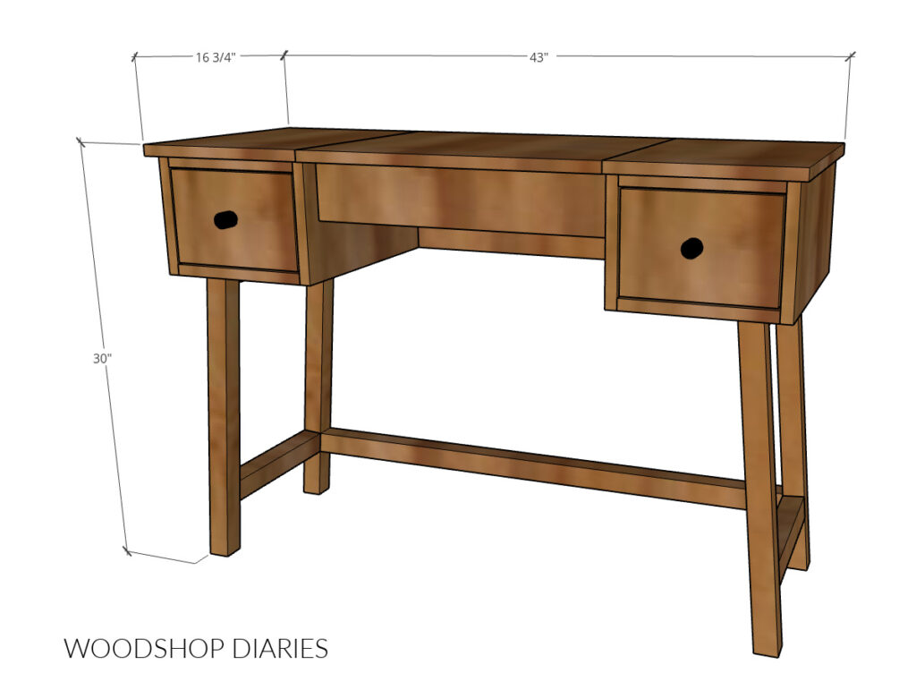 DIY Vanity Desk with Flip Top BUILDING PLANS