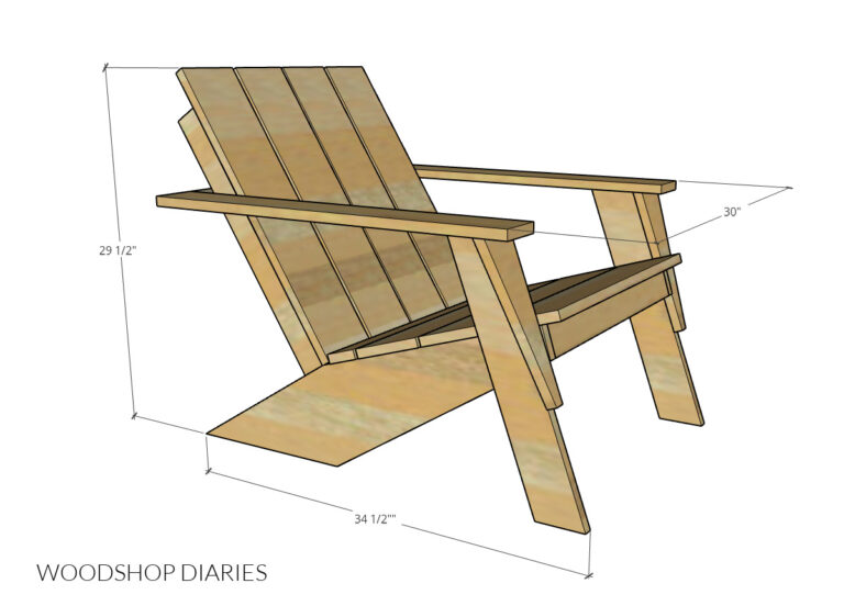 Modern DIY Adirondack Chair | PRINTABLE BUILDING PLANS