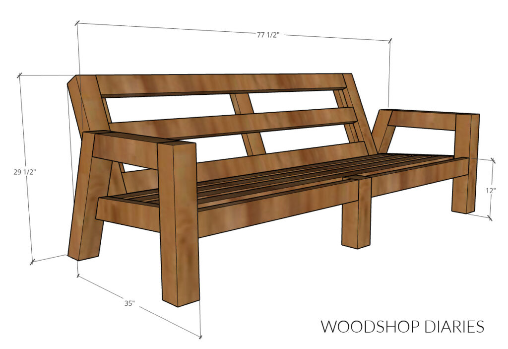 How to Build an Outdoor Sofa | with Printable Building Plans