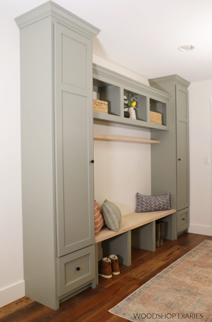 Mudroom Bench and Wall Hanging Storage Cubby , Shoe and Boot Bench
