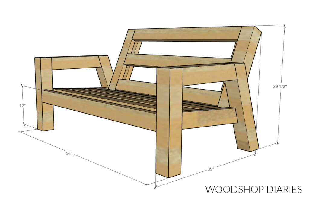 DIY Outdoor Loveseat | BUILDING PLANS