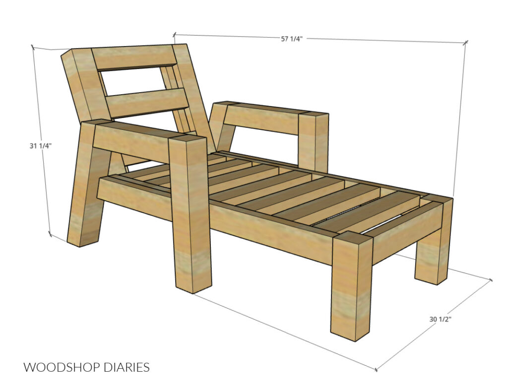 DIY Outdoor Chaise Lounge Chair -- with PRINTABLE PLANS