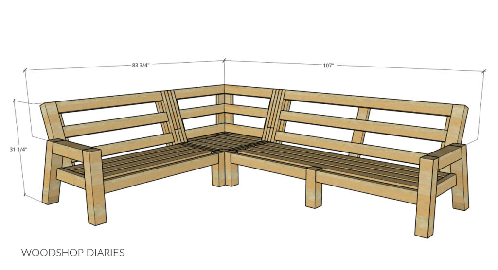 DIY Modular Outdoor Sectional Sofa | WITH BUILDING PLANS