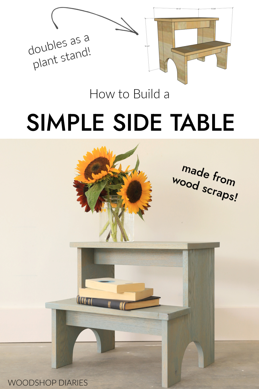 DIY Side Table Plant Stand | FROM WOOD SCRAPS!